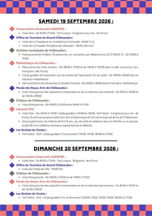 2026 journees du patrimoine sur la ville de chateaudun 600