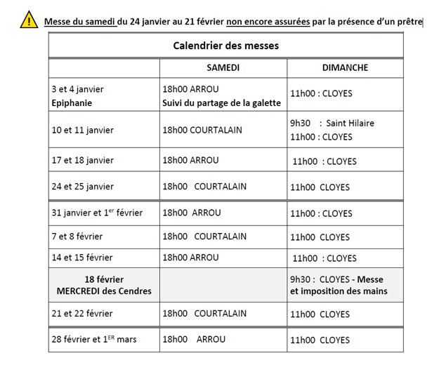 messe janvier